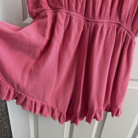 kori america plus pink romper xl women’s sleeveless ruffle hem summer outfit - Picture 4 of 7